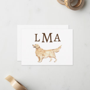 Carte De Correspondance Monogramme Amoureux des chiens Golden Retriever