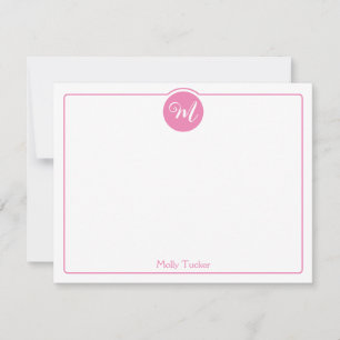 Carte De Correspondance Monogramme Cercle Écriture Tendance Féminin