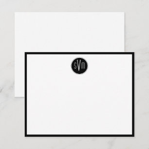 Carte De Correspondance Monogramme circulaire personnalisé