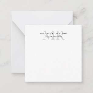 Carte De Correspondance Monogramme Classique Professionnel Minimaliste Sim