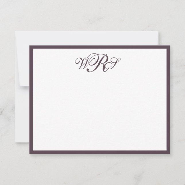 Carte De Correspondance Monogramme classique violet (Devant)