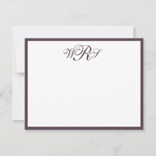 Carte De Correspondance Monogramme classique violet