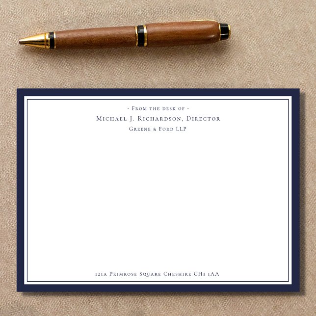 Carte De Correspondance Monogramme d'affaires bleu marine du bureau de (Créateur téléchargé)