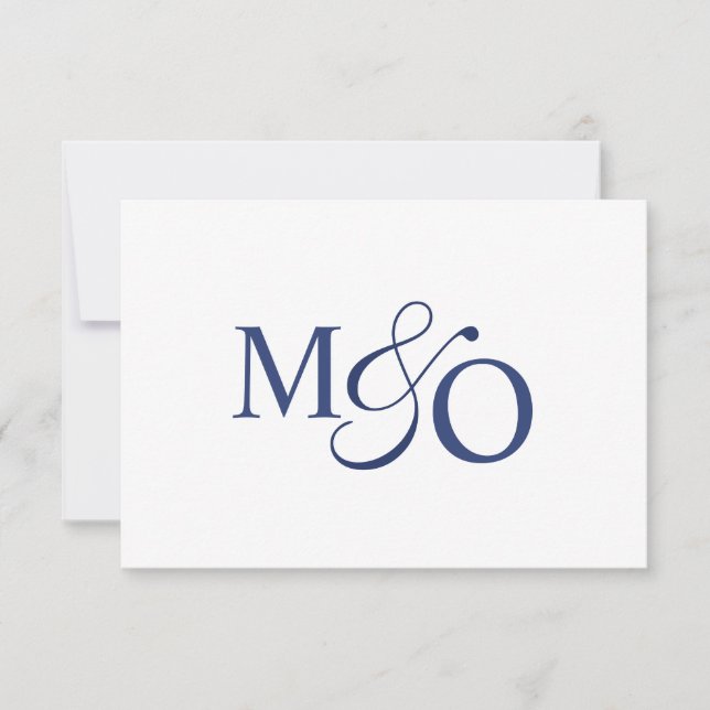 Carte De Correspondance Monogramme d'amphithéâtre bleu de la marine (Devant)