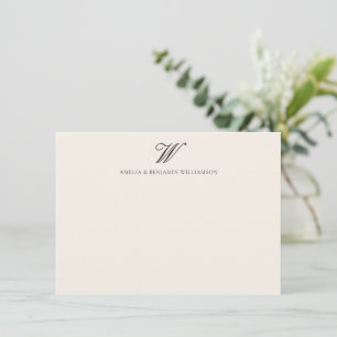 Carte De Correspondance Monogramme de famille classique minimaliste mariag