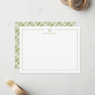 Carte De Correspondance Monogramme de famille classique vert
