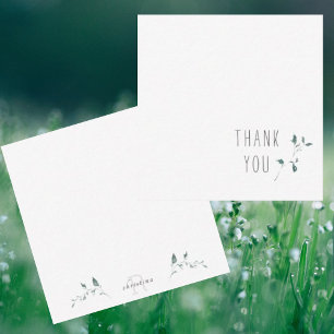 Carte De Correspondance Monogramme de Merci de feuillage simple