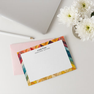 Carte De Correspondance Monogramme de nom de Chevron coloré vintage