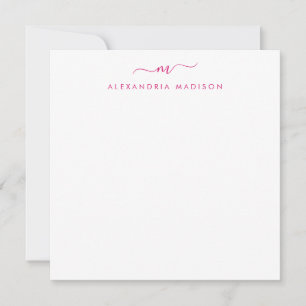 Carte De Correspondance Monogramme de script de fille Stationery initial r