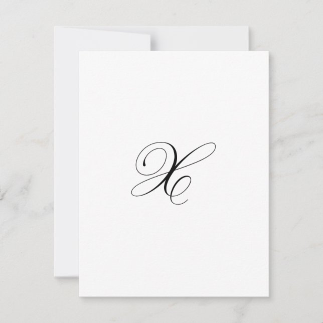 Carte De Correspondance Monogramme de script personnalisé "X" (Devant)
