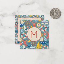 Monogramme de vie marine mignonne