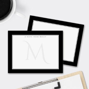Carte De Correspondance Monogramme défraîchi Chic Professionnel personnel