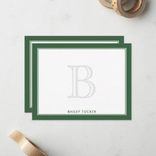 Carte De Correspondance Monogramme dégradé Vert foncé Professionnel person