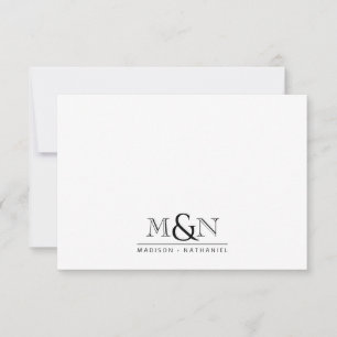 Carte De Correspondance Monogramme d'esperluette nouvellement mariée