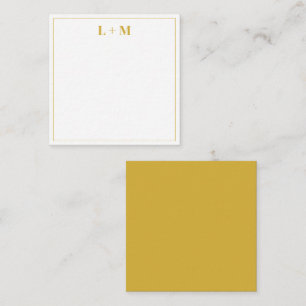 Carte De Correspondance Monogramme élégant de couple en or minimaliste sim