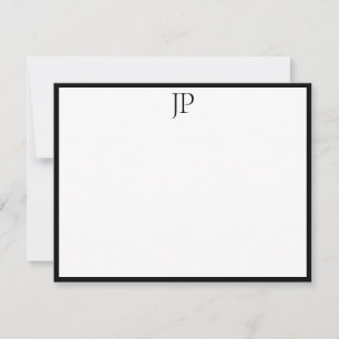 Carte De Correspondance Monogramme élégant d'écriture des textes
