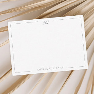 Carte De Correspondance Monogramme élégant minimaliste moderne