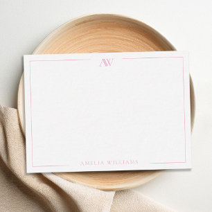 Carte De Correspondance Monogramme élégant minimaliste moderne