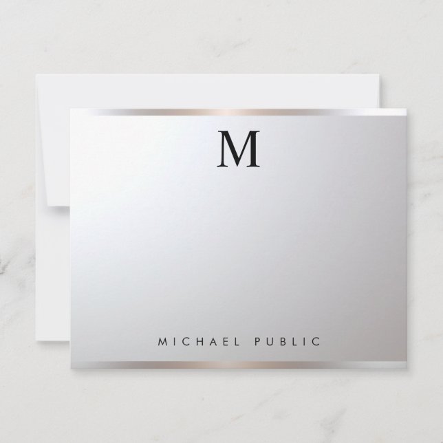 Carte De Correspondance Monogramme élégant professionnel moderne Glam arge (Devant)
