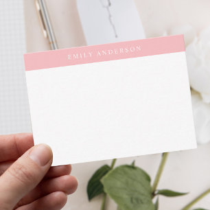 Carte De Correspondance Monogramme Élégant Rose Minimaliste