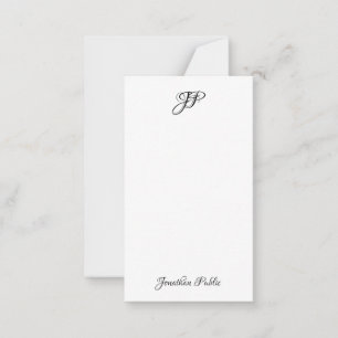 Carte De Correspondance Monogramme fait sur commande de nom de manuscrit
