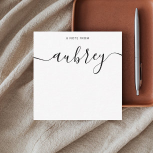 Carte De Correspondance Monogramme fillette calligraphie blanc