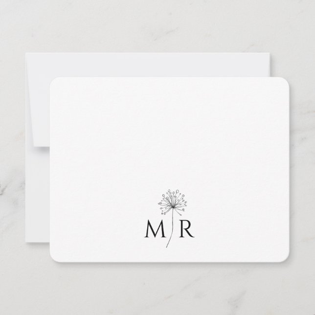 Carte De Correspondance Monogramme floral Dandelion (Devant)