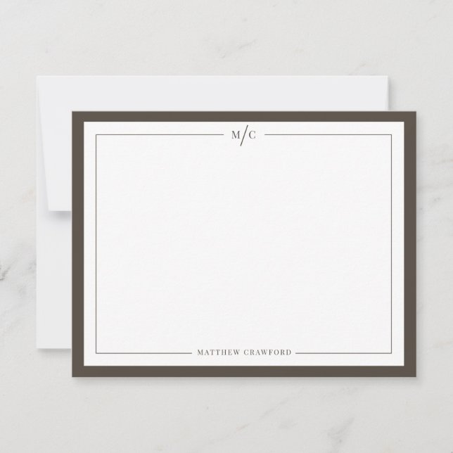 Carte De Correspondance Monogramme Homme (Devant)