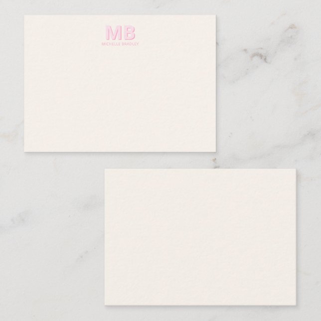Carte De Correspondance Monogramme initial moderne simple (Devant / Derrière)