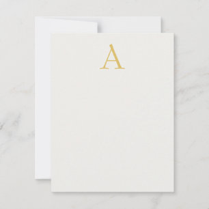Carte De Correspondance Monogramme initial professionnel couleur or et pas