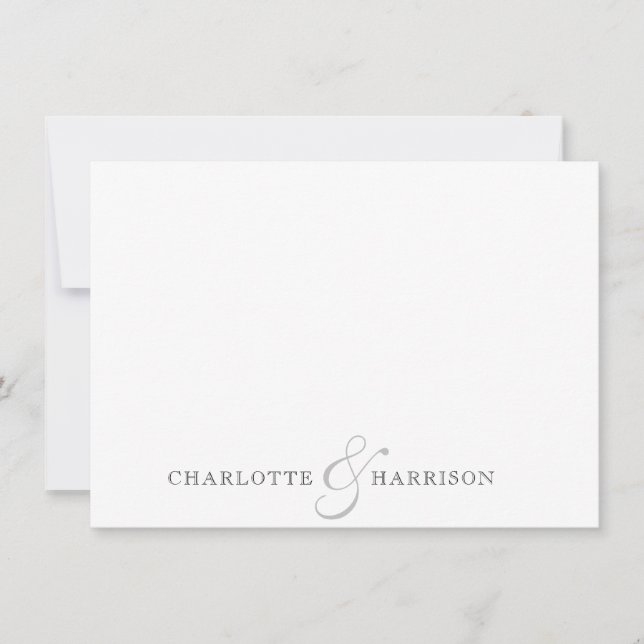 Carte De Correspondance Monogramme Mariage de nom de couple (Devant)