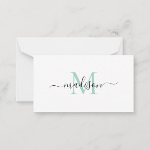 Carte De Correspondance Monogramme minimaliste Moderne Fille Monogramme Me