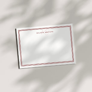 Carte De Correspondance Monogramme minimaliste simple et chic Deux bordure