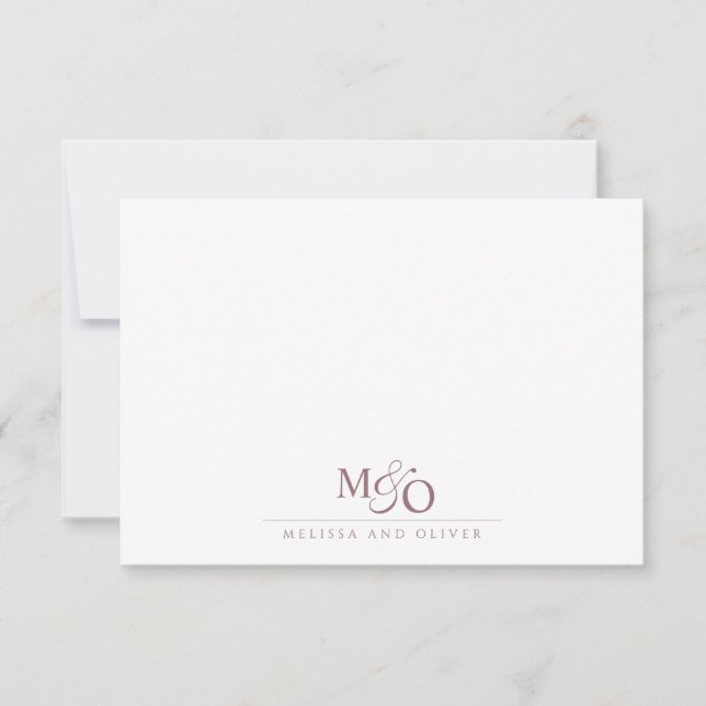 Carte De Correspondance Monogramme Mocha Ampersand Brown (Devant)