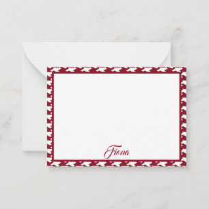 Carte De Correspondance Monogramme motif de base rouge et blanc
