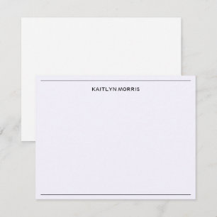 Carte De Correspondance Monogramme Noir Moderne Casual Ultra Violet Clair