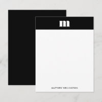 Monogramme noir solide moderne minimal vertical
