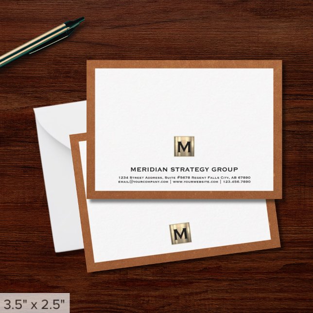 Carte De Correspondance Monogramme or professionnel (Créateur téléchargé)