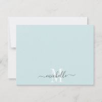Monogramme personnalisé Pastel Bleu Blanc Script
