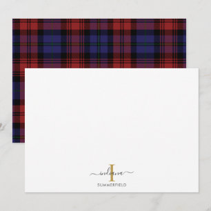 Carte De Correspondance Monogramme plaqué Nom initial Holiday Rustic Tarta