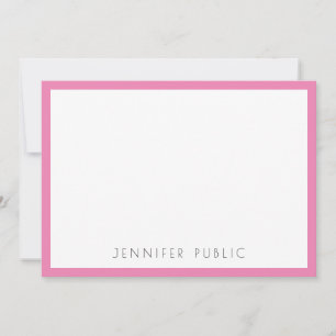Carte De Correspondance Monogramme rose blanc initial moderne simple Modèl