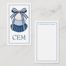 Monogramme Rubans et Coquillages Bleus et Blancs