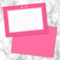 Monogramme simple avec bordure rose vif