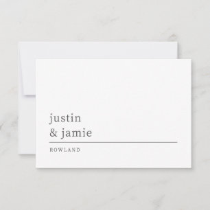 Carte De Correspondance Monogramme simple Elegant Couple Names