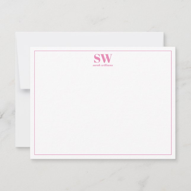 Carte De Correspondance Monogramme Simple Moderne Papeterie Personnalisée (Devant)