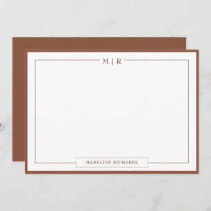 Carte De Correspondance Monogramme Stationfrontalière Brown