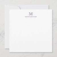 Monogramme violet violet minimaliste moderne éléga