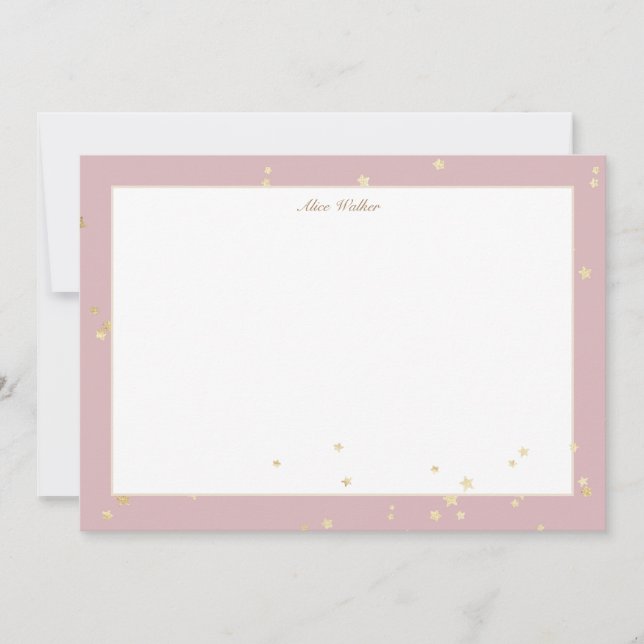 Carte De Correspondance Monographie ciel et étoiles or (Devant)