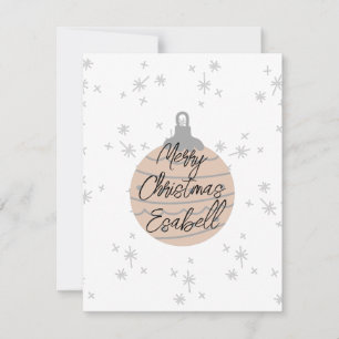 Carte De Correspondance Monographie de Noël blanc gris rose mou