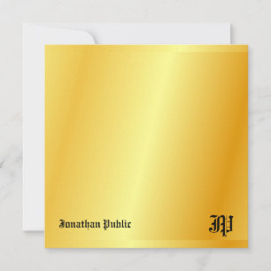 Carte De Correspondance Monographie manuscrite Gold Look personnalisée